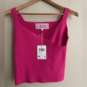 Pink Martini fuchsia cross knit tank size s